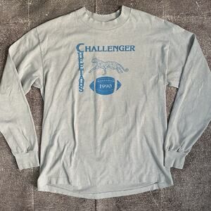 Men's Vintage 90s Hef-T Challenger Cheetahs Football Gray Long Sleeve Shirt Sz L